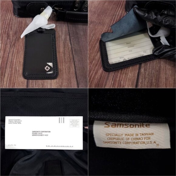 Vintage Samsonite Laptop Bag Black Nylon Leather Travel Bag - Picture 16 of 16